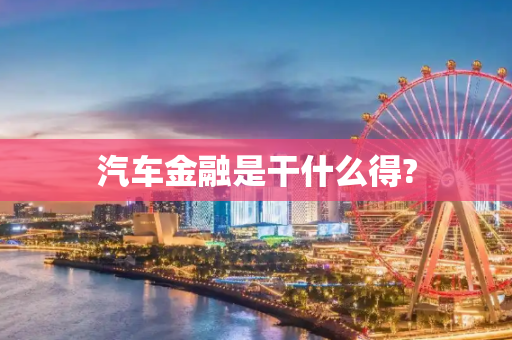 汽车金融是干什么得?