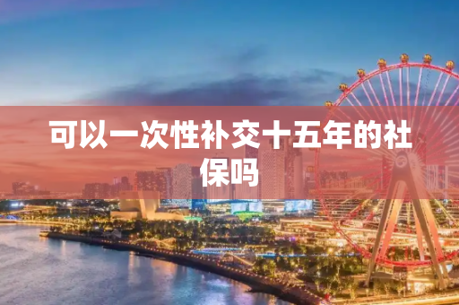 可以一次性补交十五年的社保吗