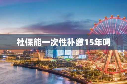 社保能一次性补缴15年吗