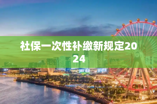 社保一次性补缴新规定2024