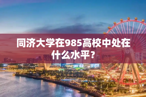 同济大学在985高校中处在什么水平？