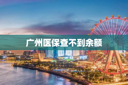 广州医保查不到余额