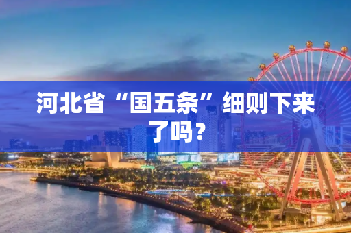 河北省“国五条”细则下来了吗？