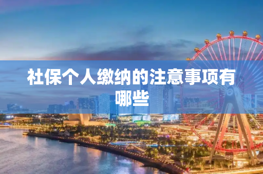 社保个人缴纳的注意事项有哪些