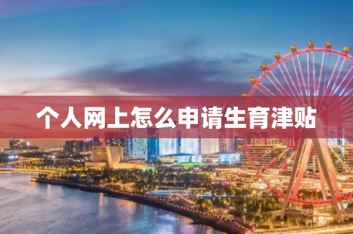 个人网上怎么申请生育津贴