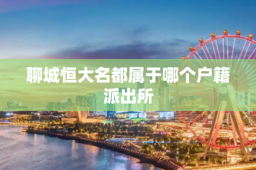 聊城恒大名都属于哪个户籍派出所