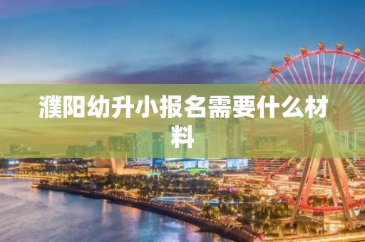 濮阳幼升小报名需要什么材料