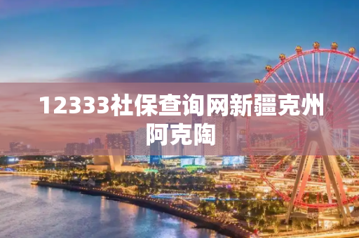 12333社保查询网新疆克州阿克陶