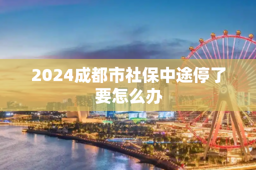 2024成都市社保中途停了要怎么办