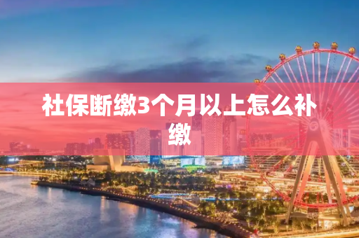 社保断缴3个月以上怎么补缴