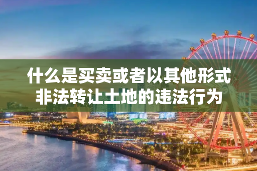 什么是买卖或者以其他形式非法转让土地的违法行为