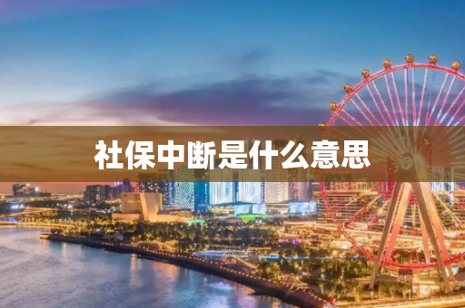 社保中断是什么意思