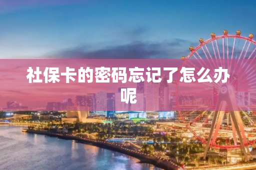 社保卡的密码忘记了怎么办呢
