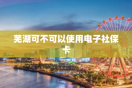 芜湖可不可以使用电子社保卡