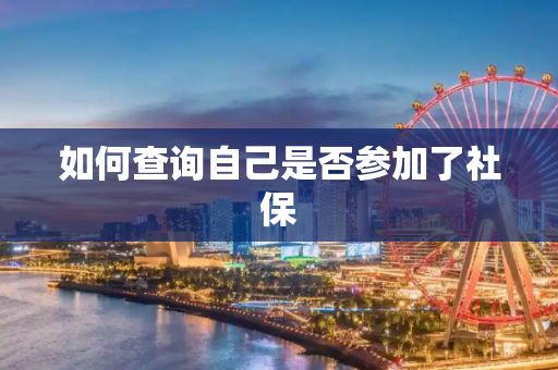 如何查询自己是否参加了社保