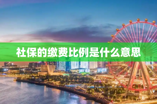 社保的缴费比例是什么意思