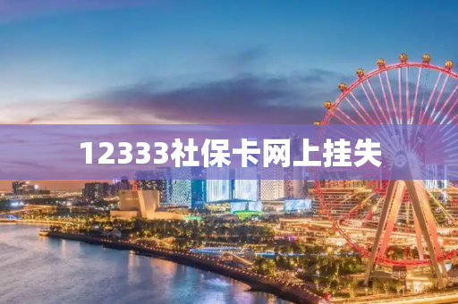 12333社保卡网上挂失