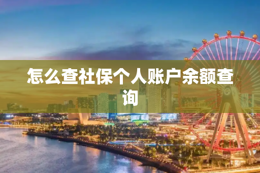 怎么查社保个人账户余额查询