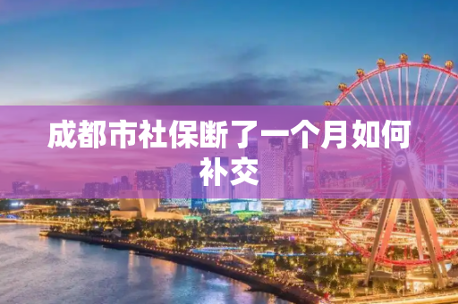 成都市社保断了一个月如何补交