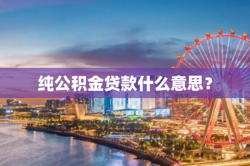 纯公积金贷款什么意思？