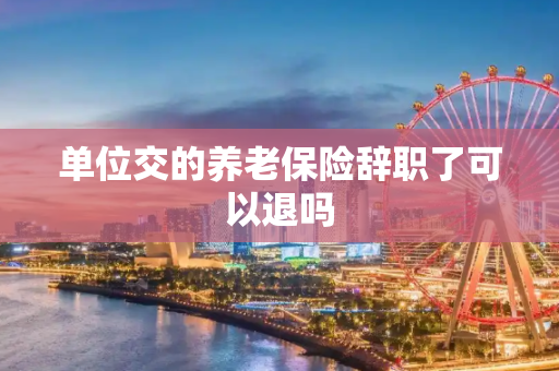 单位交的养老保险辞职了可以退吗