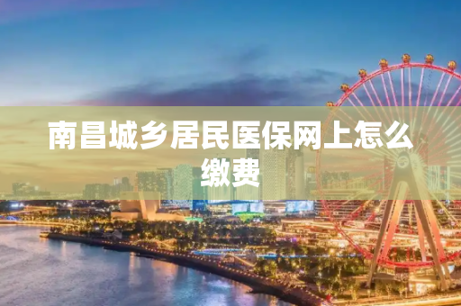 南昌城乡居民医保网上怎么缴费