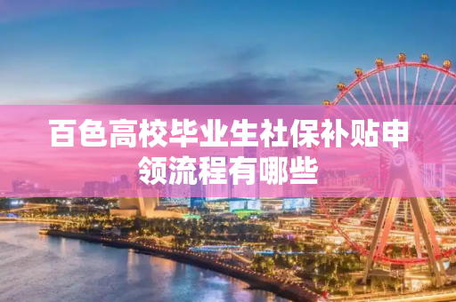 百色高校毕业生社保补贴申领流程有哪些