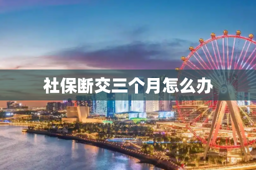 社保断交三个月怎么办