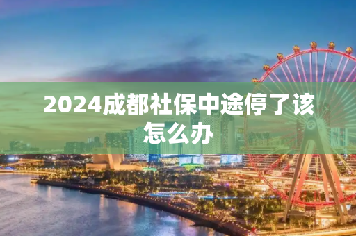 2024成都社保中途停了该怎么办