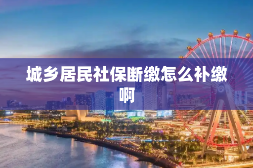 城乡居民社保断缴怎么补缴啊