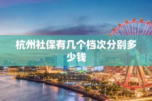 杭州社保有几个档次分别多少钱