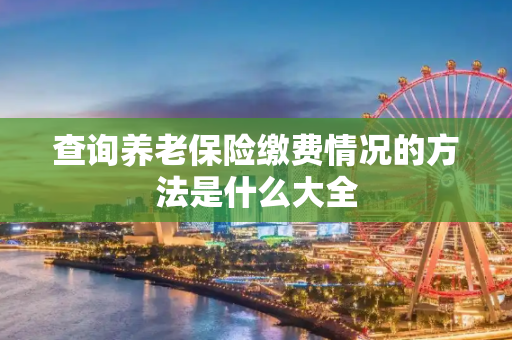 查询养老保险缴费情况的方法是什么大全