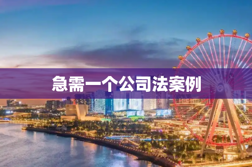 急需一个公司法案例