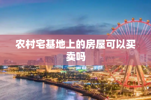农村宅基地上的房屋可以买卖吗